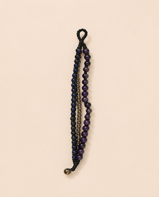 Handmade Brass & Wax Thread Bracelet