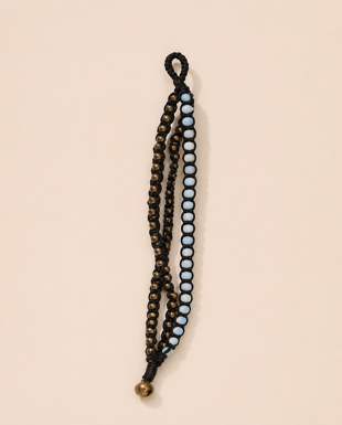 Handmade Brass & Wax Thread Bracelet