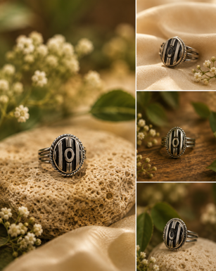 Elegant Brass & Stone Ring
