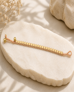 Wax Thread & Brass Bead Bracelet