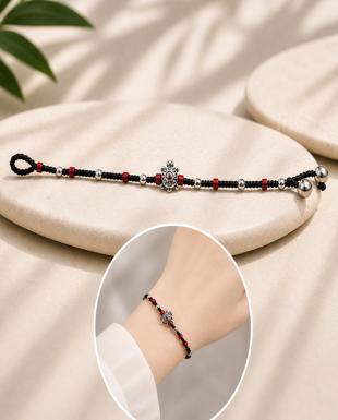 Wax Thread Bracelet with Brass Beads & Animal Charm