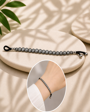 Wax Thread Bracelet with Brass Beads & Animal Charm