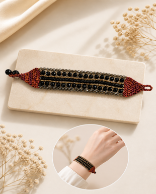 Colorful Bead & Brass Bracelet