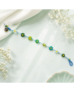 Wax Thread Brass & Stone Anklet