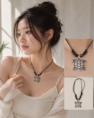 Handmade Turtle Pendant Necklace