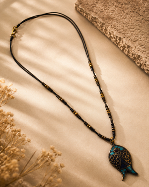 Handmade Tribal Pendant Beaded Necklace