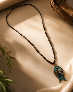 Handmade Tribal Pendant Beaded Necklace
