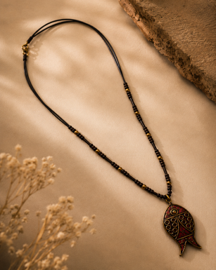 Handmade Tribal Pendant Beaded Necklace