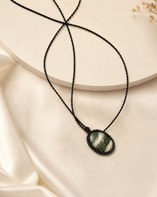 Handmade Natural Stone Cord Necklace