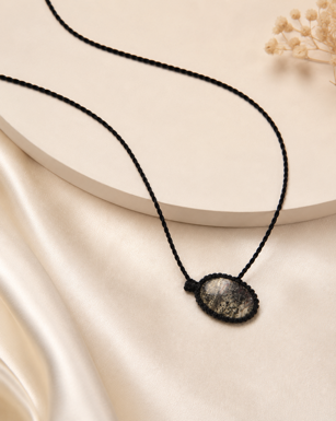 Handmade Natural Stone Cord Necklace