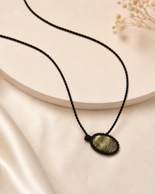 Handmade Natural Stone Cord Necklace