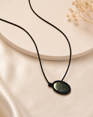 Handmade Natural Stone Cord Necklace