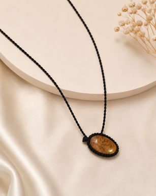 Handmade Natural Stone Cord Necklace