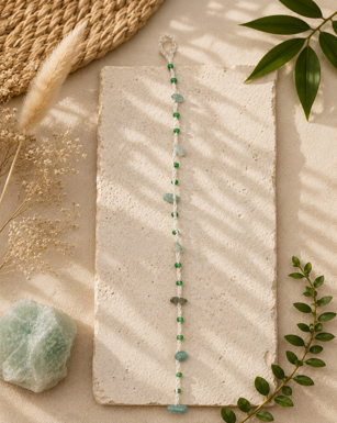 Wax Thread Brass & Stone Anklet