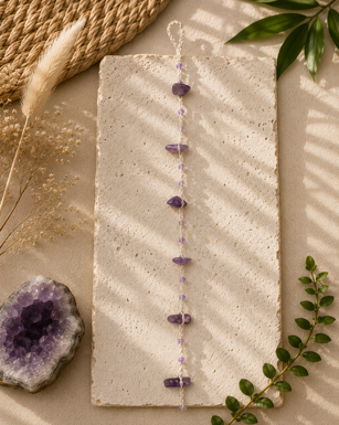 Wax Thread Brass & Stone Anklet